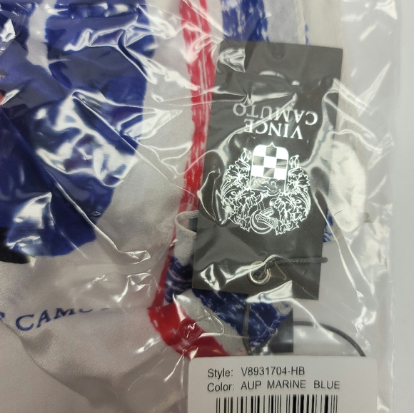 Vince Camuto Silk Floral Water Color  Scarf Wrap BEAUTIFUL AUP MARINE BLUE - Picture 4 of 4